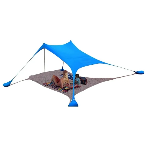 Bundera Markise Gölgelik Tente Plaj Şemsiyesi Bahçe Teras Kamp Piknik Güneşlik Tatil Şemsiye 2.3 Metre - 2,25 X 2,25 M - Mavi - Görsel 3