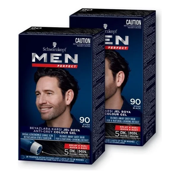 Men Perfect 90 Siyah 2 Adet Erkek Saç Boyası - Görsel 2