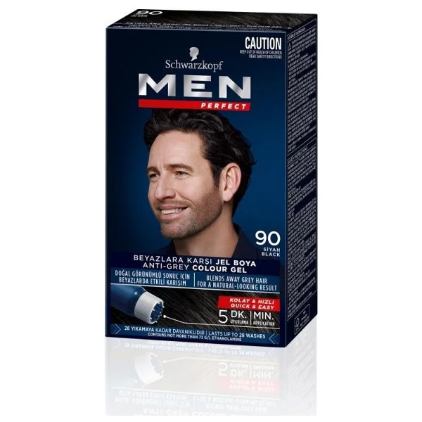 Men Perfect 90 Siyah 2 Adet Erkek Saç Boyası - Görsel 3