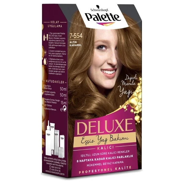 Palette Deluxe 7.554 Altın Karamel Saç Boyası - Görsel 3