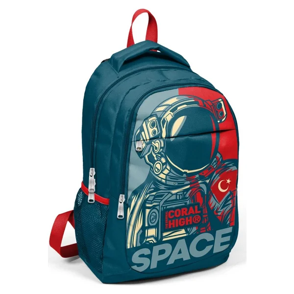 Coral High 14389 Astronot Desenli 3 Bölmeli Okul Sırt Çantası - Görsel 7
