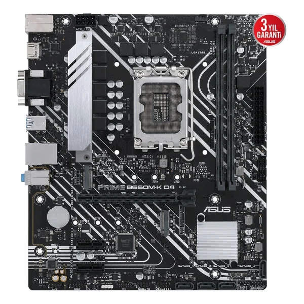 Asus Prime B660M-K D4 Intel LGA1700 DDR4 Micro ATX Anakart - Görsel 2