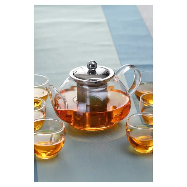 Paçi 1600ml Isıya Dayanıklı Süzgeçli Cam Demlik - Görsel 2
