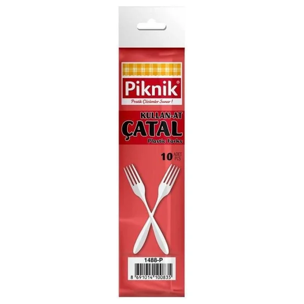 Piknik P-1488 10'lu Paket Plastik Çatal - Görsel 2