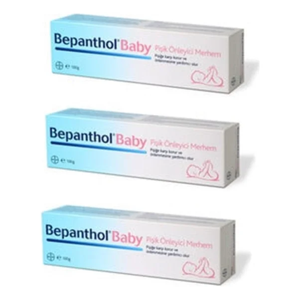 Bepanthol Baby Pişik Kremi 100 Gr X 3 Adet Bebekler İçin Güvenli Ve Etkili Bakım - Yeşil - Görsel 3