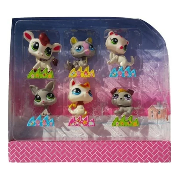 Littlest Pet Shop Neşeli Minişler 6'lı Miniş Ailesi Oyuncak Pet Star Little Minişler Beyazlı Grili Miniş Ailesi - Görsel 2