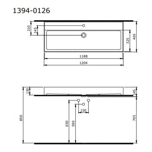 Bocchi Milano 1394 120 Cm Etajerli Lavabo - Görsel 2