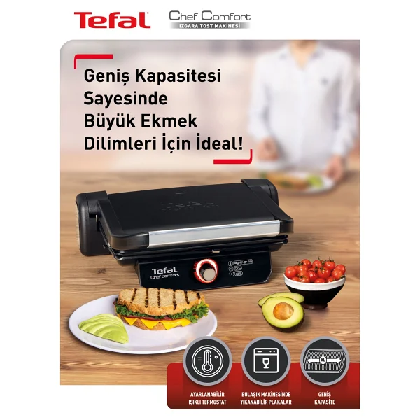 Tefal Chef Comfort 1800 W Tost Makinesi - Görsel 6