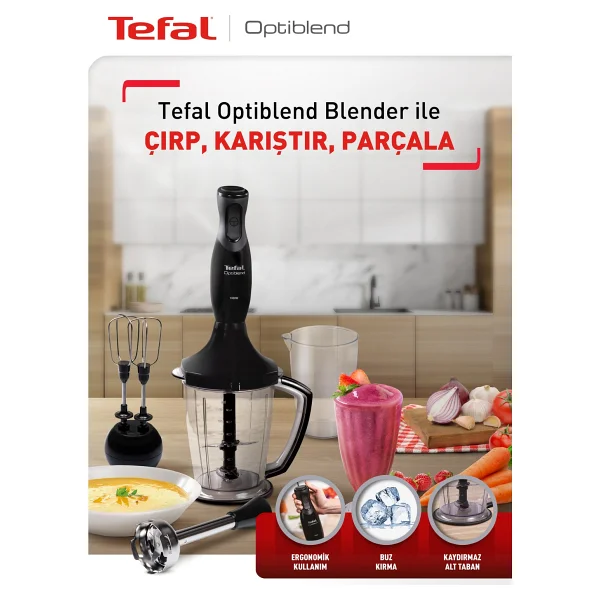 Tefal Optiblend Siyah 1000 W 1.5 lt Blender Seti - Görsel 2
