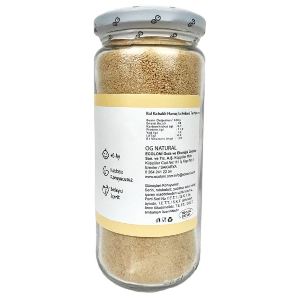 Og Natural Yulaflı Bal Kabaklı Bebek Tarhanası 330 Gr +6 Ay İçin Besleyici Ek Gıda - Görsel 4