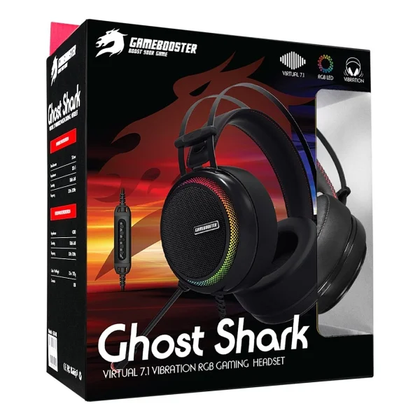 Gamebooster Ghost Shark Rainbow RGB 7.1 GB-H8 Kablolu Mikrofonlu Kulak Üstü Oyuncu Kulaklığı - Görsel 8