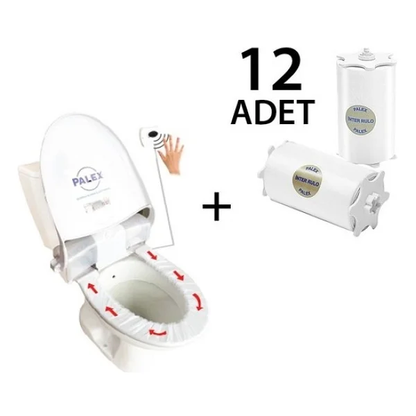 Palex Sensörlü Hijyenik Klozet Kapağı + 12 Adet Yedek Rulo - Beyaz - Görsel 7