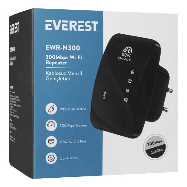 Everest Ewr-N300 300 Mbps Wi-Fi Güçlendirici - Görsel 5