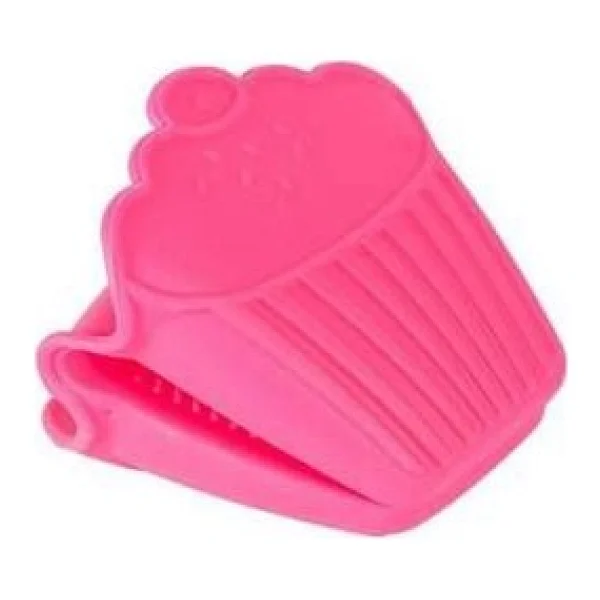 Mien Cupcake Silikon Fırın Eldiveni - Koyu Pembe - Görsel 6