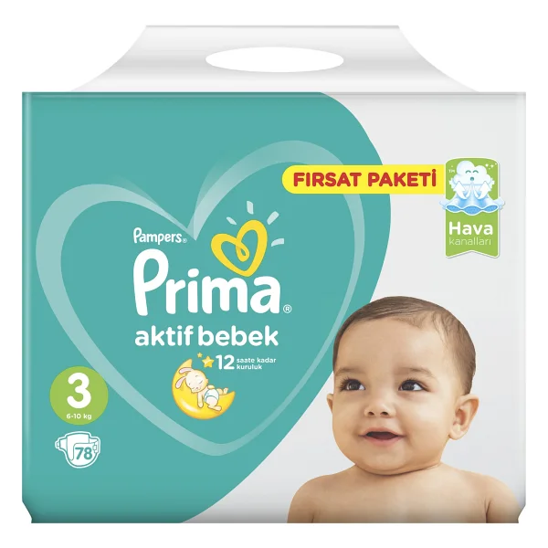 Prima Aktif 3 Numara Midi 78'li Bebek Bezi - Görsel 2