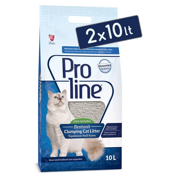 Proline Parfümsüz 10 Lt 2'li Bentonit Kedi Kumu - Görsel 2