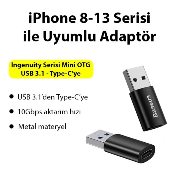 Baseus Ingenuity USB To Type-C Dönüştürücü - Görsel 2