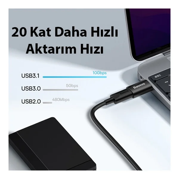 Baseus Ingenuity USB To Type-C Dönüştürücü - Görsel 4