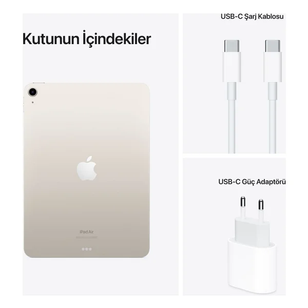 iPad Air 5. Nesil Wi-Fi 64 GB 10.9" Mm9f3tu/A Yıldız Işığı Tablet - Görsel 10