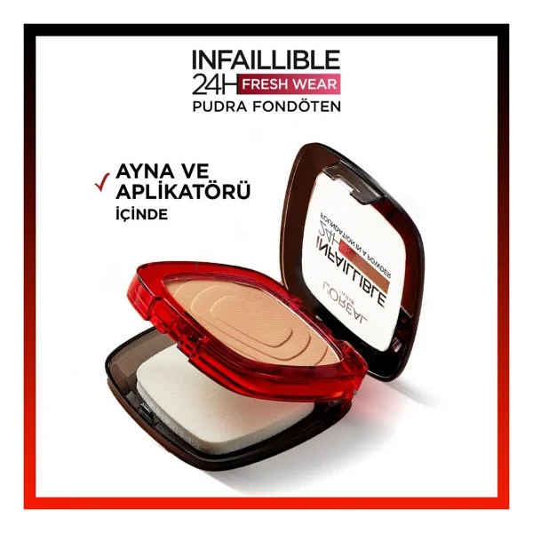 L'oreal Paris Infaillible 24h Fresh Wear 140 Golden Beige 9 Gr Pudra Fondöten - Görsel 5