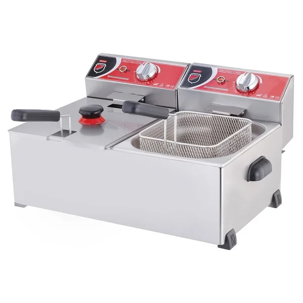Işıkgaz Silverinox Endüstriyel Çiftli 5+5 Litre Elektrikli Fritöz - Görsel 3