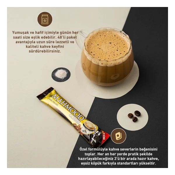 Mahmood Coffee 3'ü 1 Arada Sütlü Köpüklü 48'li Hazır Kahve - Görsel 2