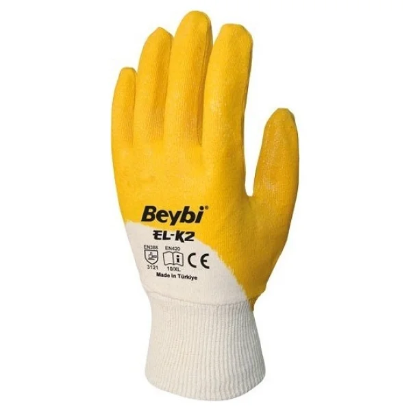 Beybi KN2 Nitril Kaplı Pamuklu 9 Numara 12 Çift İş Eldiveni - Görsel 7