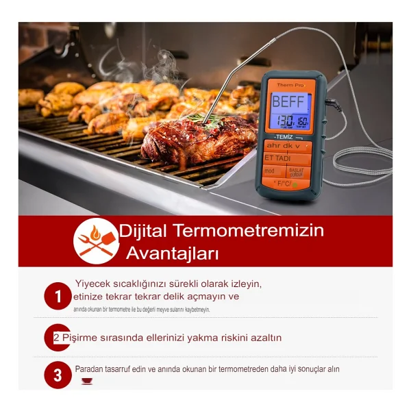 Thermopro Tp-06b Dijital Et Termometresi - Görsel 2