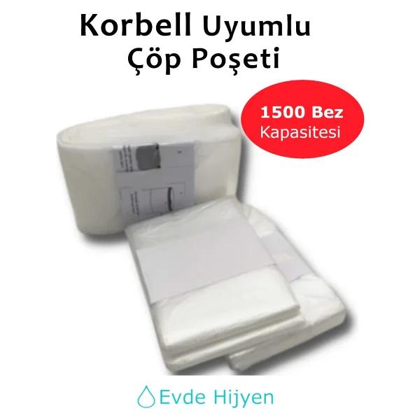 Korbell 15/16 Lt Uyumlu Bebek Bezi Çöp Poşeti 3'lü - Görsel 3