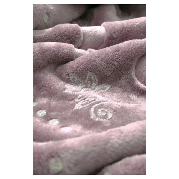 Merinos Pırıltı 220x240 Cm Pudra Emboss Çift Kişilik Battaniye - Görsel 2