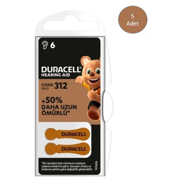 Duracell Activair 312 Numara 6'lı 5 Paket İşitme Cihazı Pili - Görsel 7