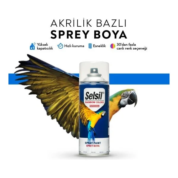 Selsil Rainbow 400 Ml Sprey Boya Siyah Mat - Görsel 2