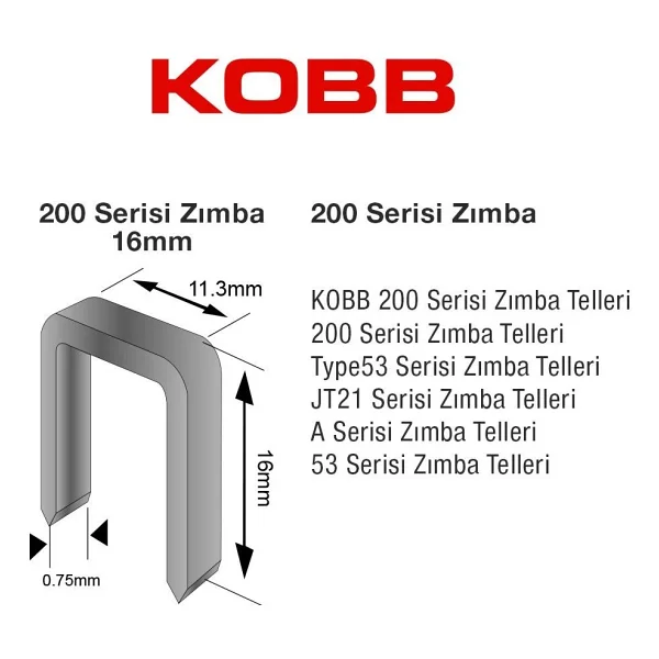 Kobb Kbz216 200 Serisi 16 Mm 2500 Adet Ağır Hizmet Tipi Zımba Teli - Görsel 6