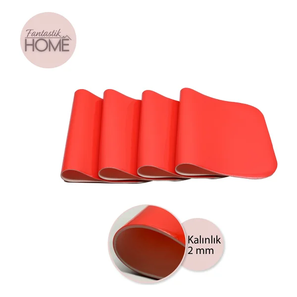 Fantastik 4'lü Pvc Amerikan Servis 30 X 45 Cm. Sıvı Geçirmez Leke Tutmaz - Kırmızı - 35 X 45 Cm - Görsel 3
