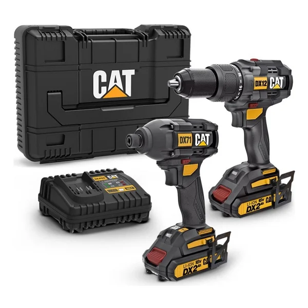 Cat Dx12k 18 V 2 Ah Matkap + Dx71 18 V 2 Ah Vidalama Akülü El Aletleri Seti - Görsel 7