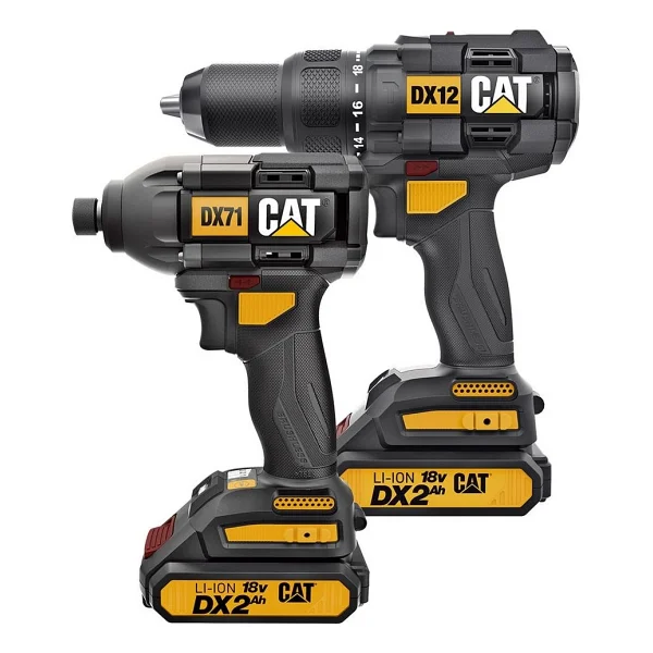 Cat Dx12k 18 V 2 Ah Matkap + Dx71 18 V 2 Ah Vidalama Akülü El Aletleri Seti - Görsel 2