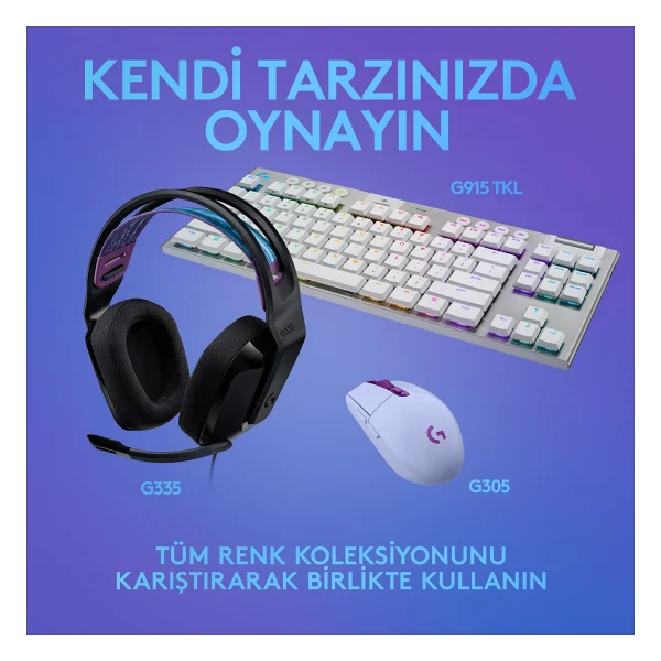 Logitech G335 Siyah Kablolu Kulak Üstü Oyuncu Kulaklığı - Görsel 8