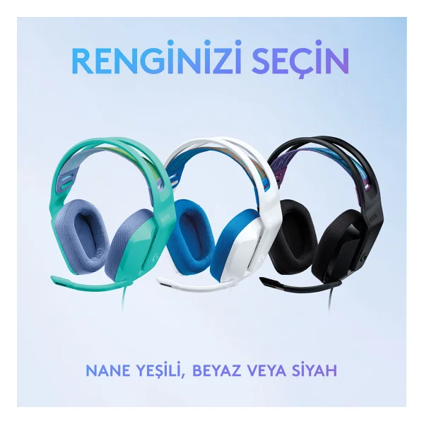 Logitech G335 Beyaz Kablolu Kulak Üstü Oyuncu Kulaklığı - Görsel 7