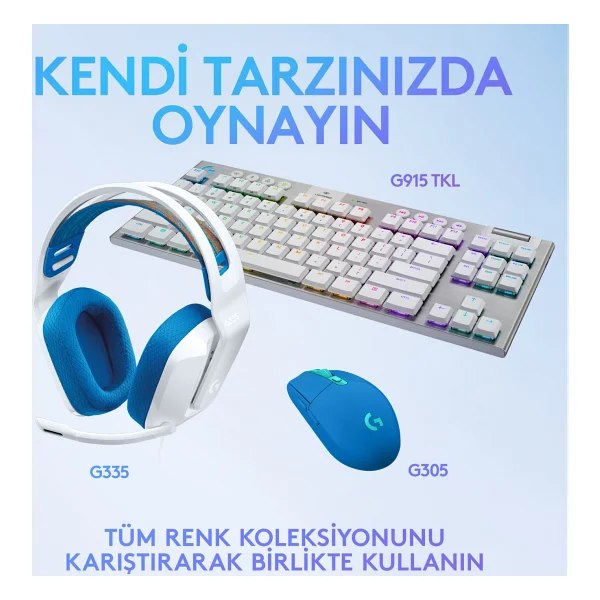 Logitech G335 Beyaz Kablolu Kulak Üstü Oyuncu Kulaklığı - Görsel 8