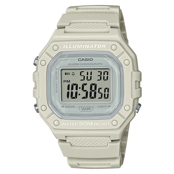 Casio Standart W-218hc-8avdf Silikon Kordon Krem Erkek Kol Saati - Görsel 5