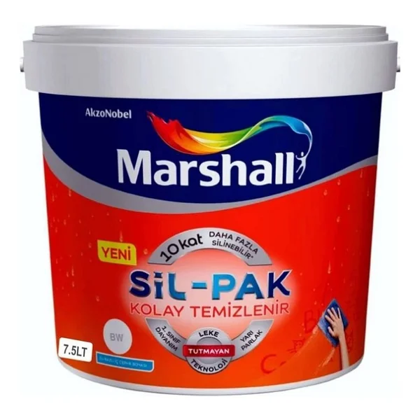 Marshall Sil-Pak Silikonlu 7.5 Lt İç Cephe Boyası - Beyaz - Görsel 7