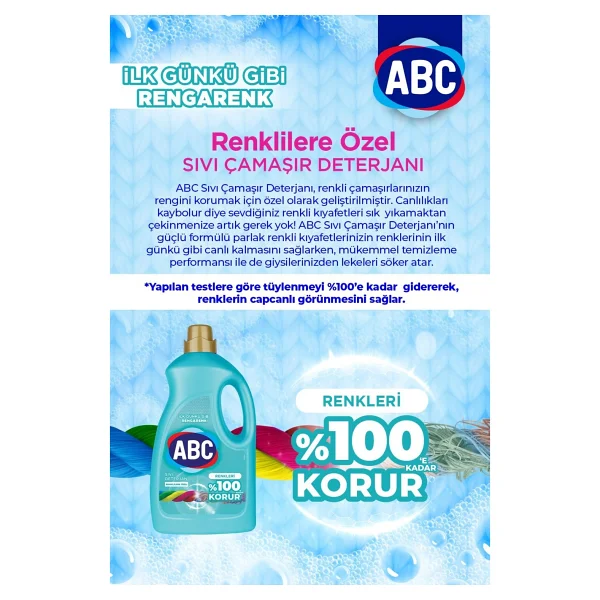 Abc Renklilere Özel Sıvı Deterjan 2.7 Lt 2'li - Görsel 3