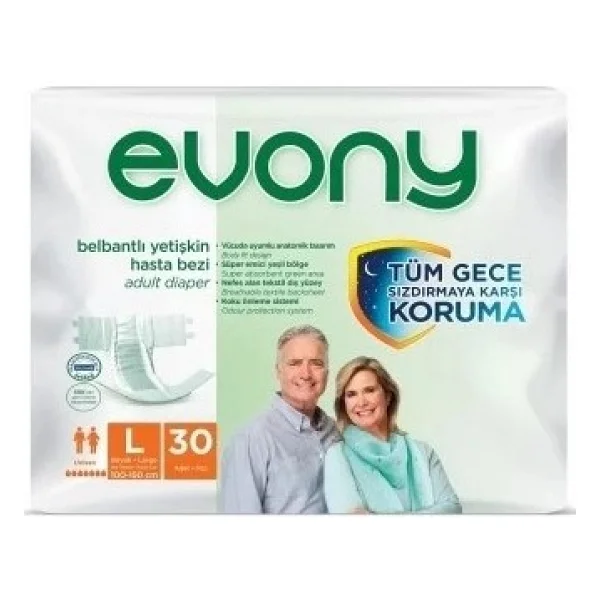 Evony Belbantlı Büyük Boy L 30'lu Hasta Bezi - Görsel 2