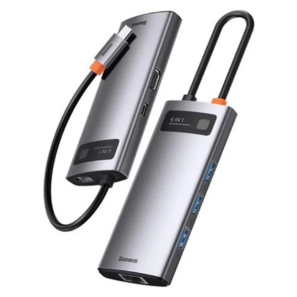 Baseus Metal Gleam Series 6in1 Cahub-Cw0g Type-C Hub Laptop Docking Station - Görsel 6