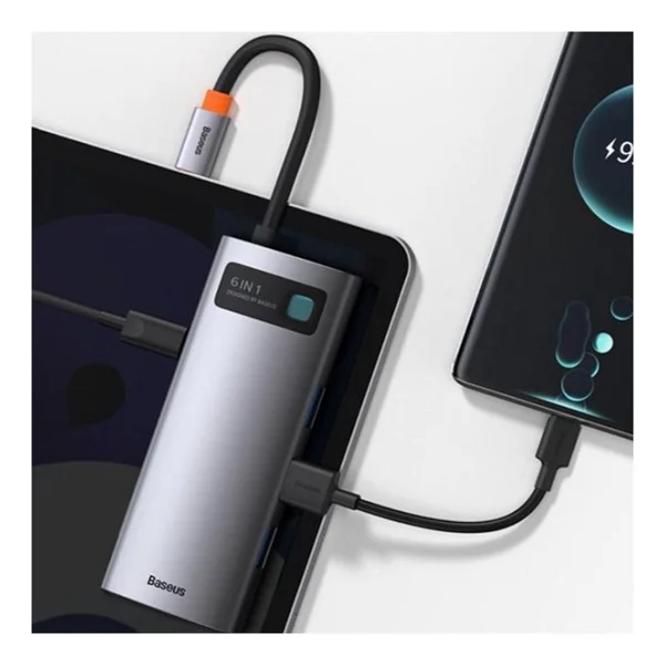Baseus Metal Gleam Series 6in1 Cahub-Cw0g Type-C Hub Laptop Docking Station - Görsel 5