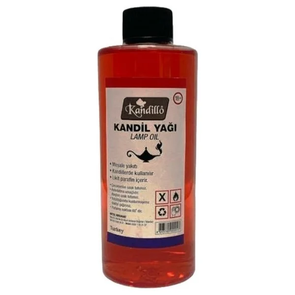 Kandillo Kırmızı Kandil Yağı Kokusuz Dumansız Iç Mekan Gaz Lambası Yakıtı 250 Ml - Görsel 3