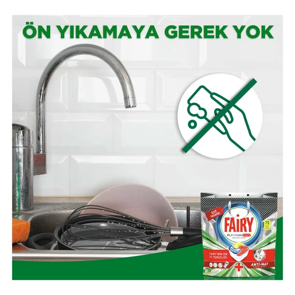 Fairy Platinum Plus Bulaşık Makinesi Tableti 75'li - Görsel 9