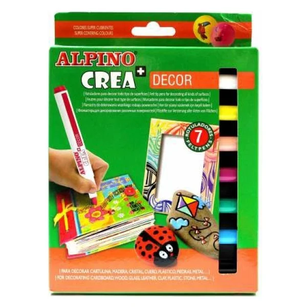 Alpino Ar-133 Crea Decor 7'li Keçeli Kalem Seti - Görsel 2