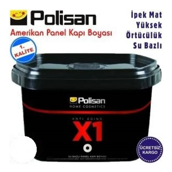 Polisan X1 Beyaz Panel Kapı Boyası Su Bazlı İpek Mat 2.5 L Amerikan Kapılar İçin Özel - Görsel 9
