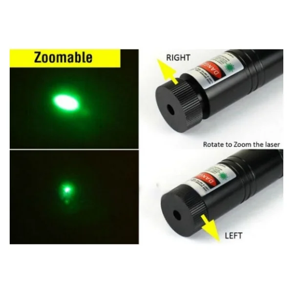 Kama Yeşil Lazer Pointer Şarjlı Kilitli Zoom Yakıcı 1000mw - Görsel 3